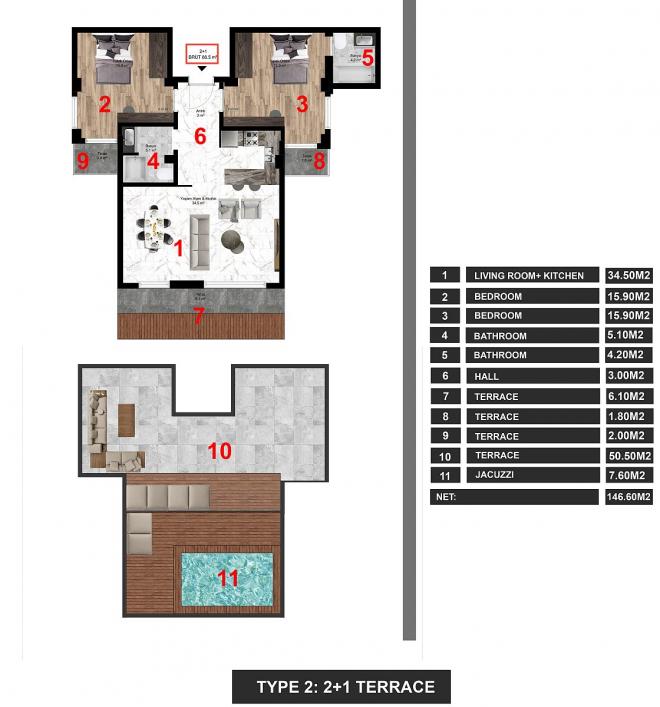 شقة 2+1 في بودروم