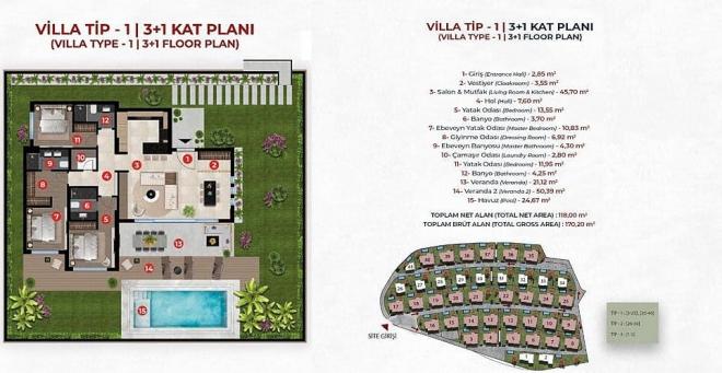 3 + 1 فيلا مطلة على البحر في بودروم