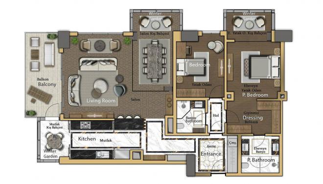 شقة 3+1 مطلة على البحر في اسطنبول