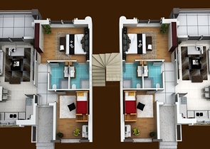 شقق مطلة على البحر في سيدا في مجمع مع مسبح