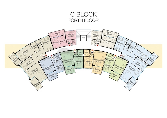 شقق بمساحات واحجام مختلفة للبيع 