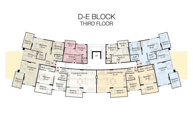 شقق بمساحات واحجام مختلفة للبيع 