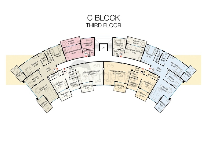 شقق بمساحات واحجام مختلفة للبيع 