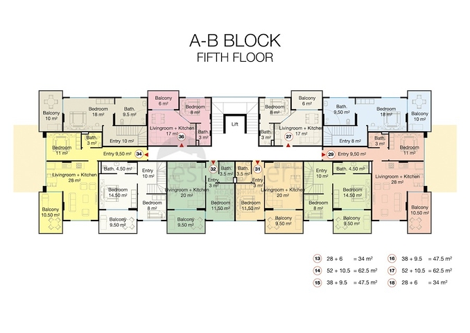 شقق بمساحات واحجام مختلفة للبيع 