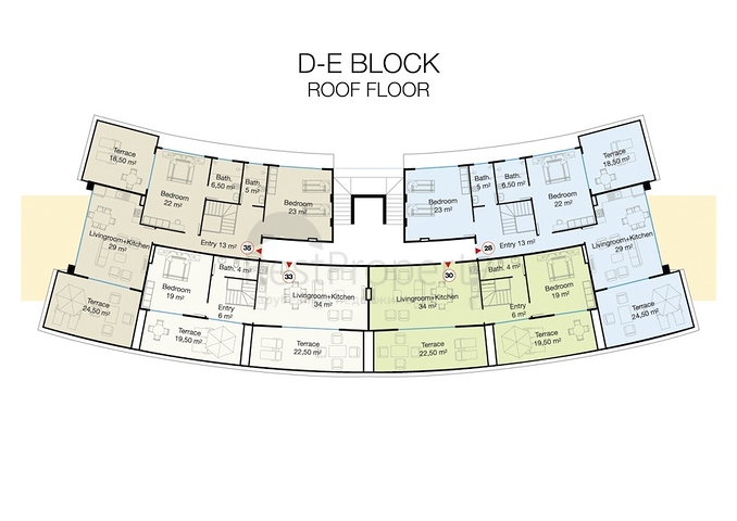 شقق بمساحات واحجام مختلفة للبيع 