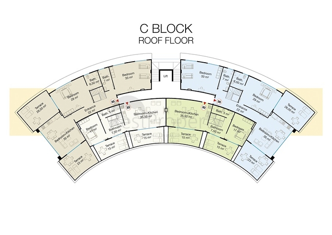 شقق بمساحات واحجام مختلفة للبيع 