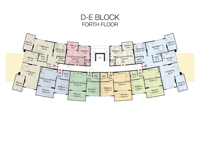 شقق بمساحات واحجام مختلفة للبيع 