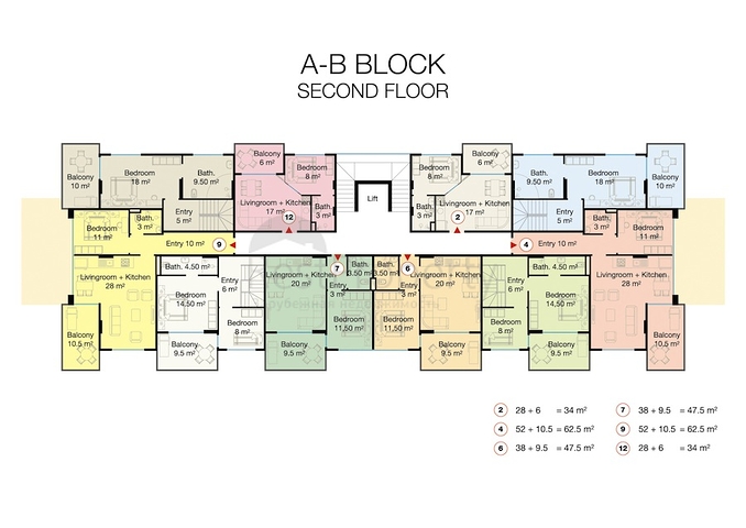 شقق بمساحات واحجام مختلفة للبيع 