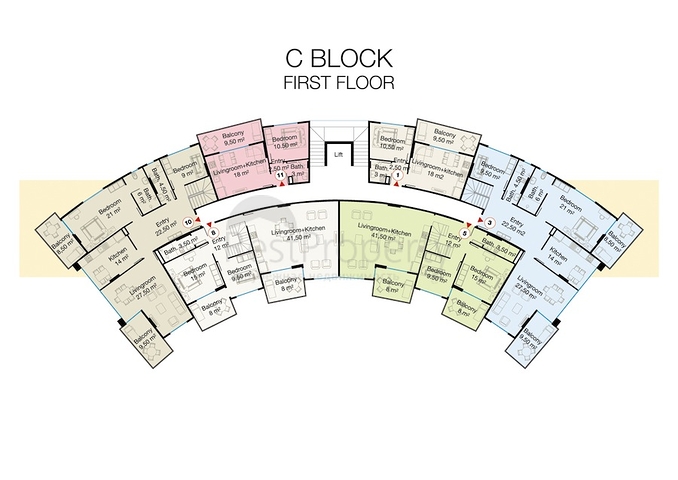 شقق بمساحات واحجام مختلفة للبيع 