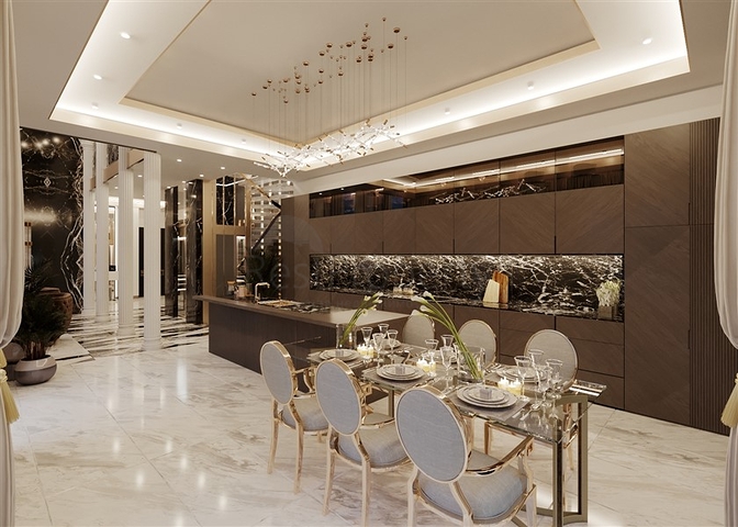 فيلا 6+1 مطلة على البحر في منطقة كارجيجاك