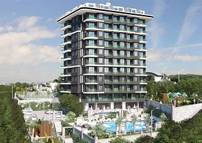 شقة 1 + 1 درجة رجال الأعمال في منطقة دميرتاش 