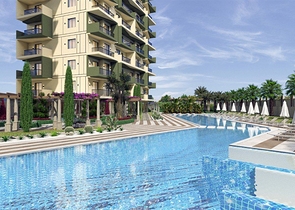 شقة 1+1 في مجمع به بنية تحتية فندقية في منطقة دميرتاش