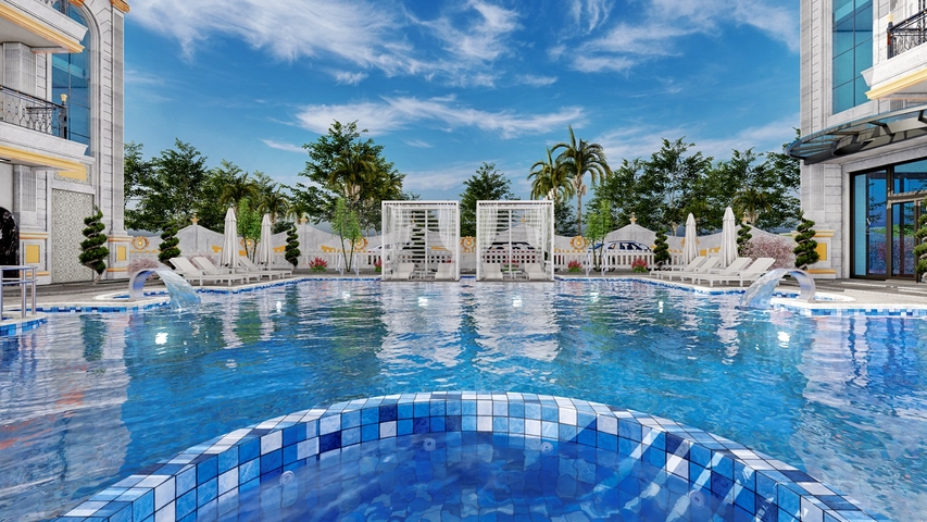 شقة 1+1 في مجمع سكني جديد في منطقة محمودلار