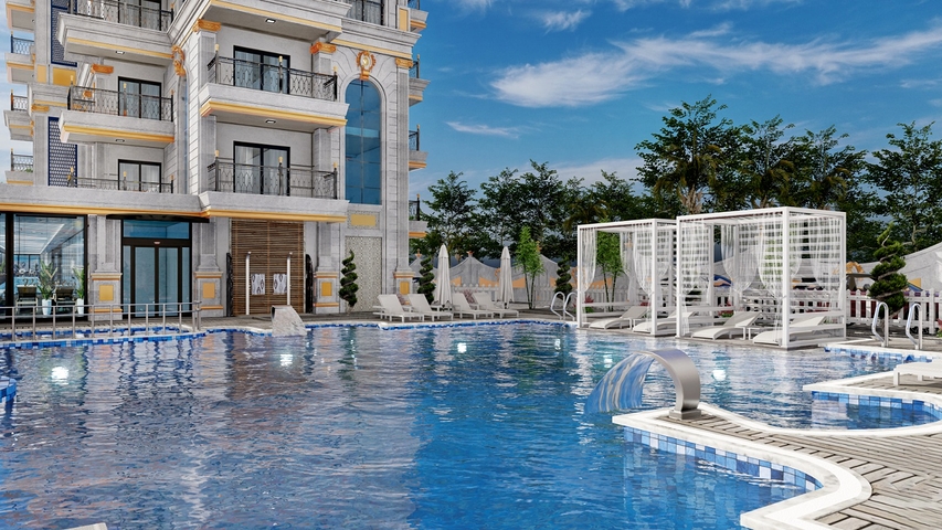 شقة 1+1 في مجمع سكني جديد في منطقة محمودلار