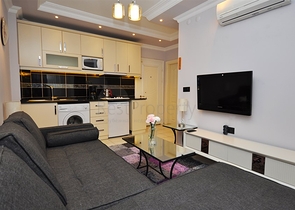  شقق 1+1 مع الحد الأدنى من البنية التحتية في وسط ألانيا