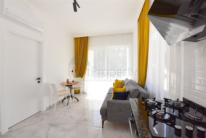 شقة جاهزة 1 + 1 في مجمع مع البنية التحتية للفندق 