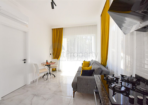 شقة جاهزة 1 + 1 في مجمع مع البنية التحتية للفندق 