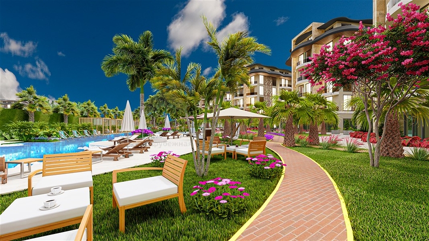 شقة 1+1 في منطقة أوبا في مجمع بمفهوم عائلي