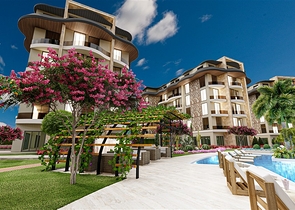 شقة 1+1 في منطقة أوبا في مجمع بمفهوم عائلي