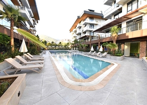 شقة 1+1 في مجمع جديد مع بنية تحتية في منطقة أوبا 