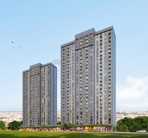 مجمع سكني حديث قيد الإنشاء في منطقة كاديكوي التجارية الجديدة