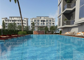 شقة فسيحة 1 + 1 في مبنى قيد الإنشاء في منطقة محمودلار