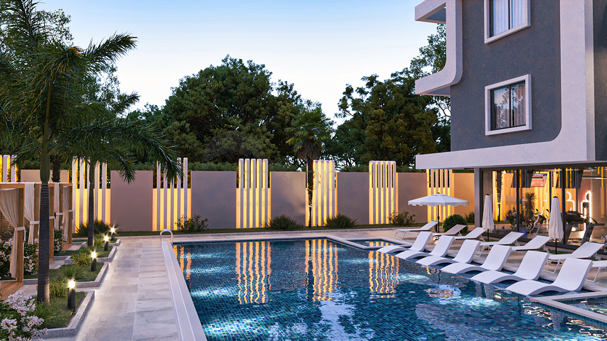 شقة 1+1 في مجمع من الدرجة الممتازة في منطقة محمودلار