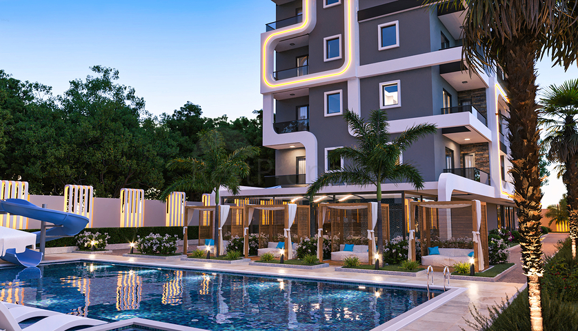 شقة 1+1 في مجمع من الدرجة الممتازة في منطقة محمودلار