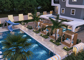 شقة 1+1 في مجمع من الدرجة الممتازة في منطقة محمودلار