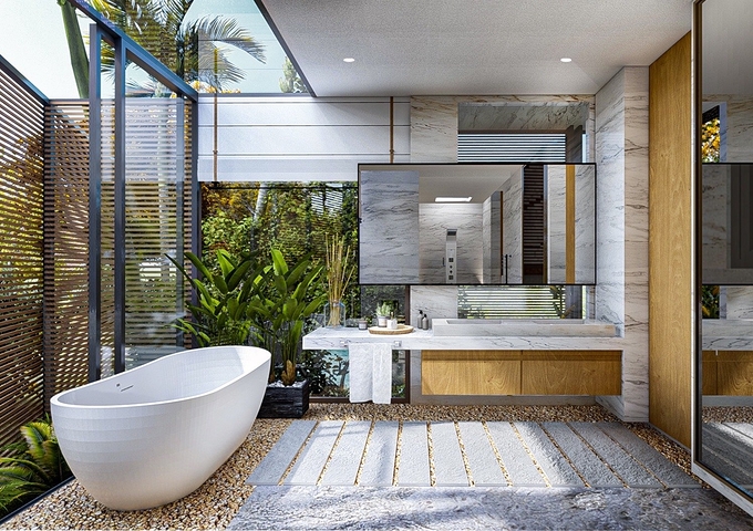 فلل قيد الإنشاء بالقرب من بانغ تاو