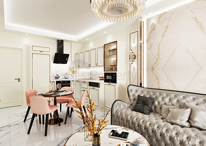 شقة 1 + 1 في منطقة كليوباترا مع تصريح إقامة