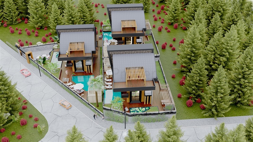 فيلات 4 + 2 مع مناظر خلابة في منطقة كارجيجاك 