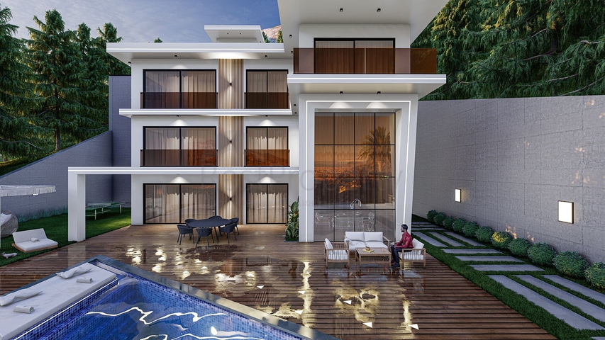 فيلا 4 + 1 للحصول على الجنسية في منطقة ألانيا تيبي المرموقة