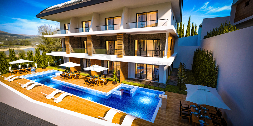 فلل 4 + 1 محاطة بغابات الصنوبر في منطقة أفسالار