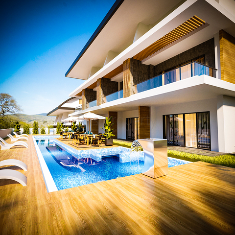 فلل 4 + 1 محاطة بغابات الصنوبر في منطقة أفسالار