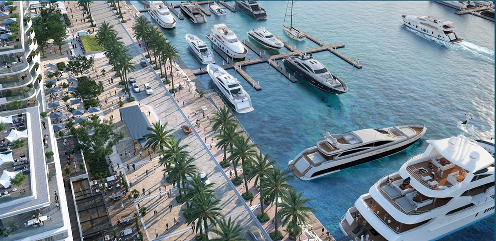 الفخامة والراحة في مجمع سكني مع إطلالة رائعة على نادي اليخوت