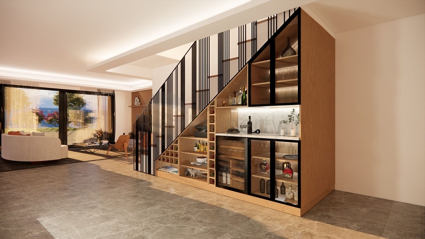 فيلات في منطقة توركبوكيو الخلابة ، محاطة بالخضرة الكثيفة. 