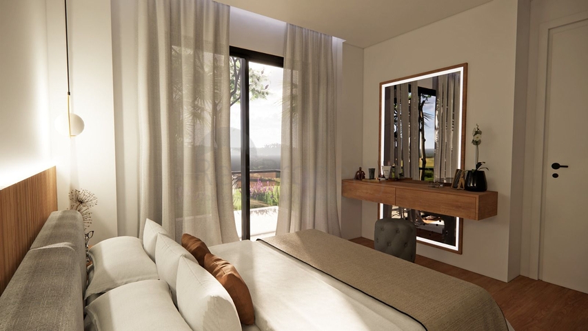 فيلات في منطقة توركبوكيو الخلابة ، محاطة بالخضرة الكثيفة. 