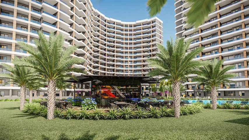 شقق قيد الإنشاء في إحدى مناطق منتجع مرسين