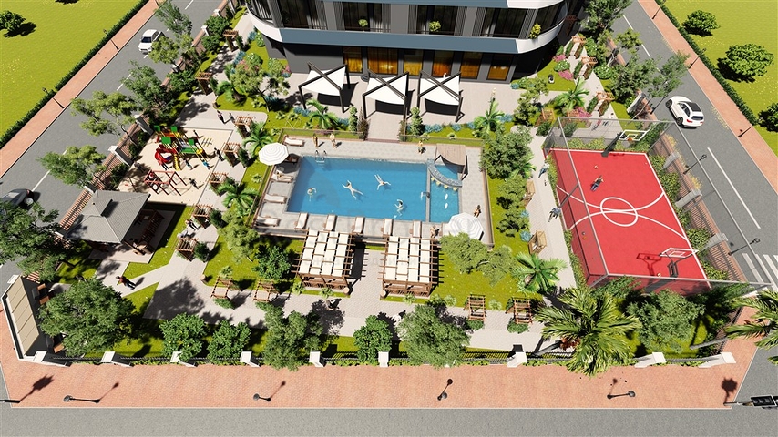 مجمع سكني مع الحد الأدنى من البنية التحتية في مرسين