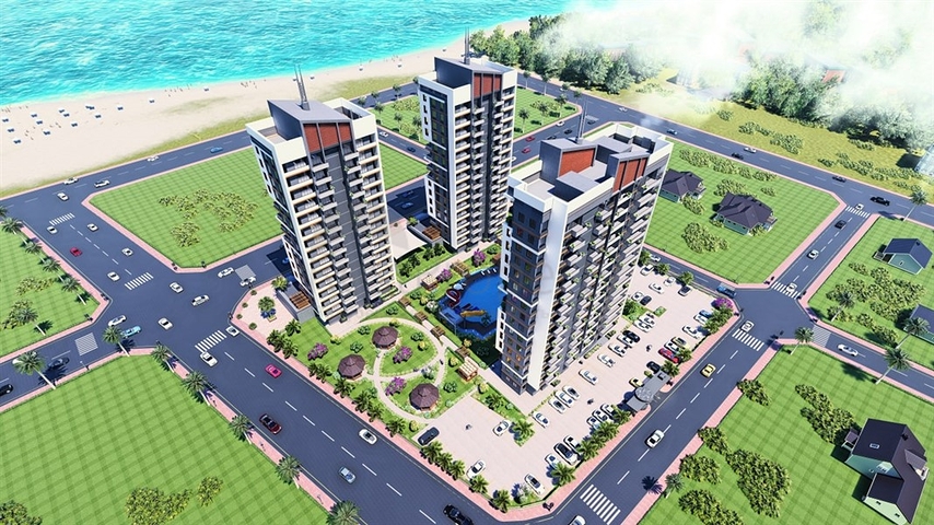 مشروع استثماري قيد الإنشاء في مرسين على بعد 500 متر من البحر