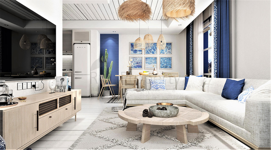 مساكن تطل على البحر ، مع طبيعة مذهلة بعيدا عن ضجيج المدينة.