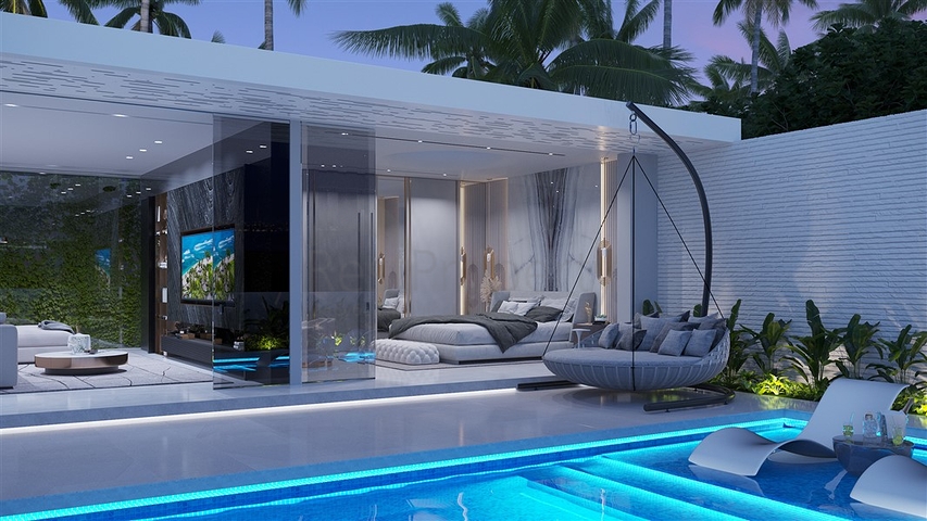 مجمع فلل فاخرة على طراز كاليفورنيا على المنحدر الجنوبي لجزيرة بالي