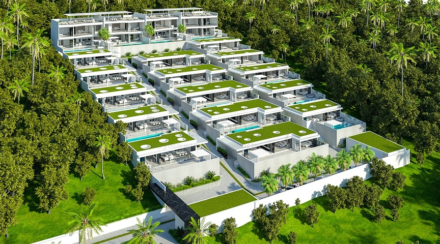 مجمع فلل فاخرة على طراز كاليفورنيا على المنحدر الجنوبي لجزيرة بالي