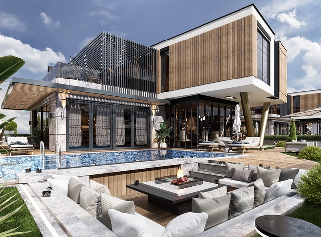 مجمع جديد من الفيلات المنفصلة بالقرب من البحر