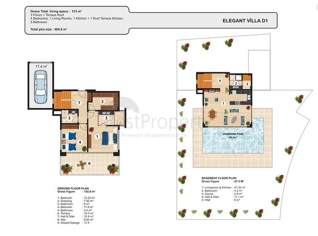 اضخم مجمع فلل على شاطئ البحر المتوسط - الانيا 