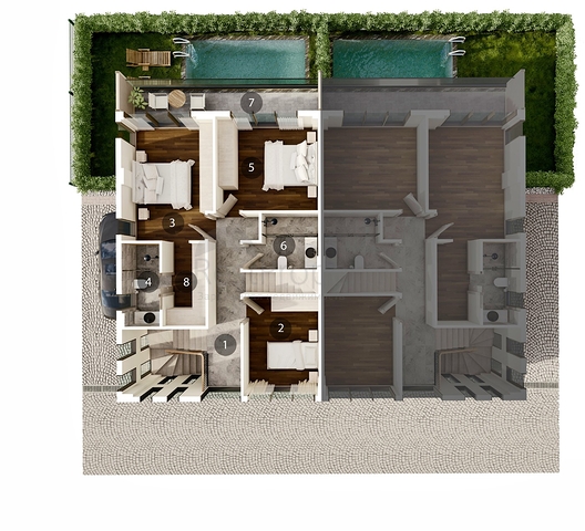 فلل 3+1 و 4+1 و 5+1 في منطقة دوشيمالتي - أنطاليا 