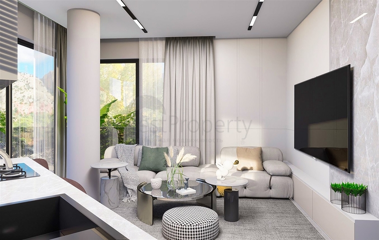 شقق دوبلكس 2 + 1 في حي البرسيمون-أنطاليا