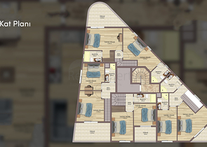 شقق دوبلكس 2 + 1 في حي البرسيمون-أنطاليا