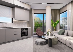 شقق دوبلكس 2 + 1 في حي البرسيمون-أنطاليا